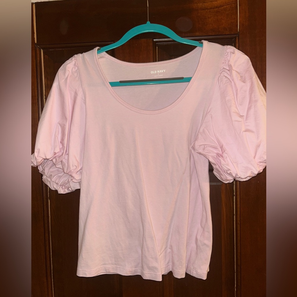 Old Navy Light Pink Puff Sleeve Blouse